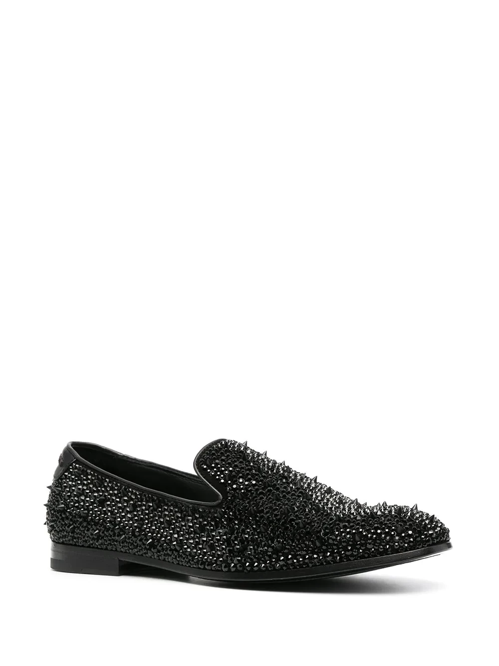 studded leather loafers