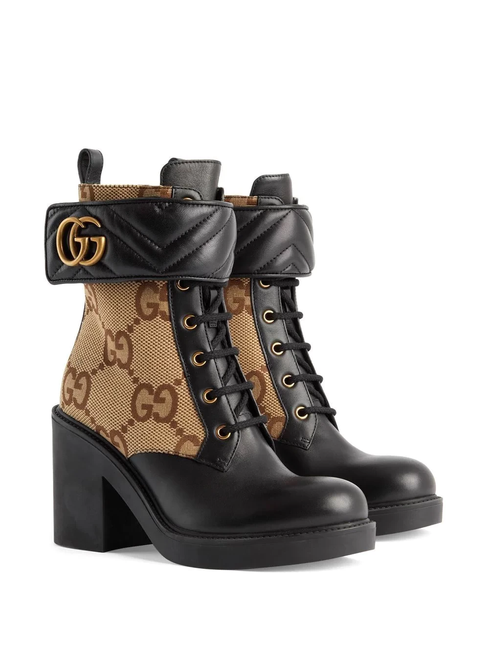 monogram panelled ankle boots