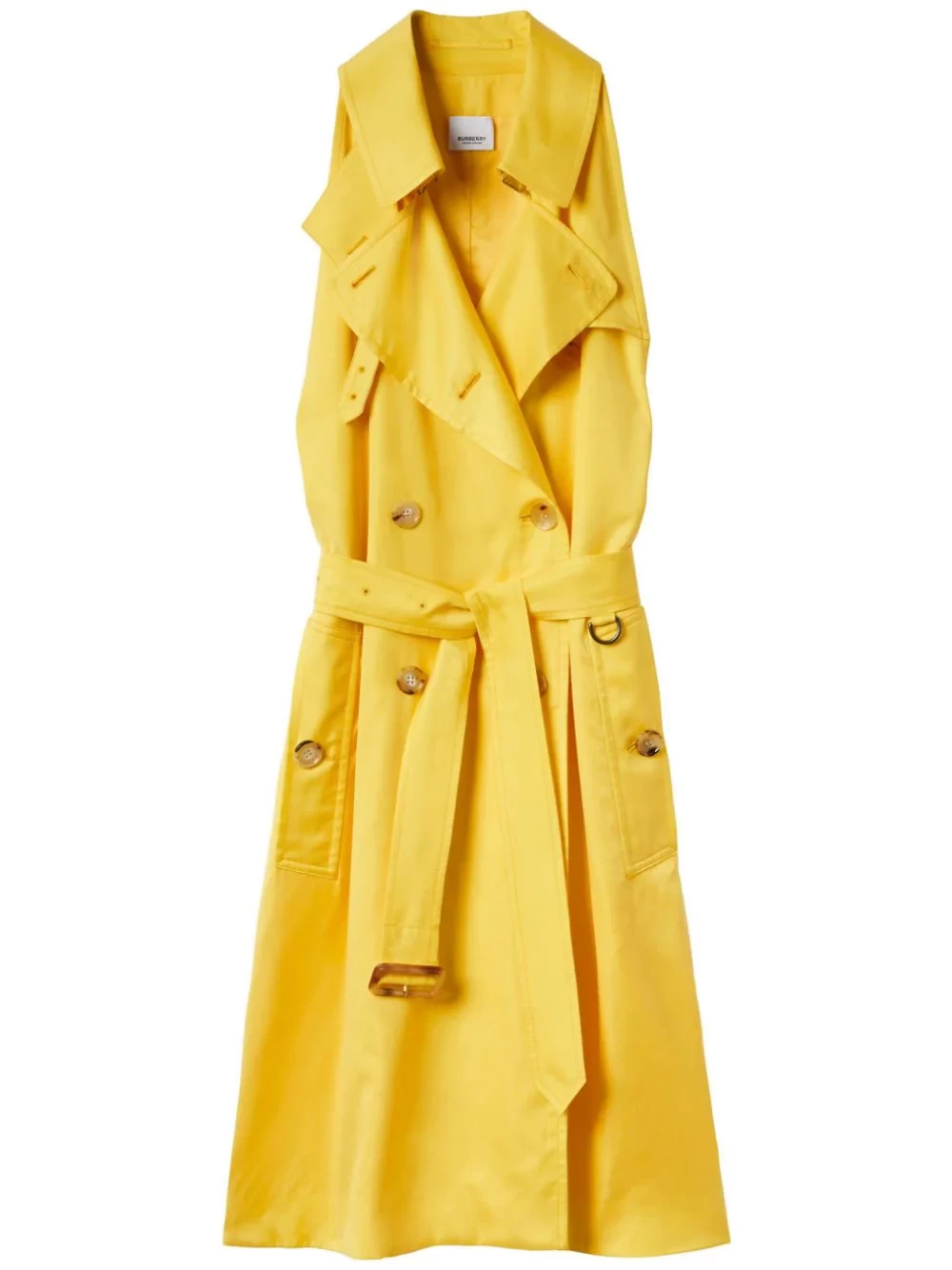 Sleeveless satin trench dress