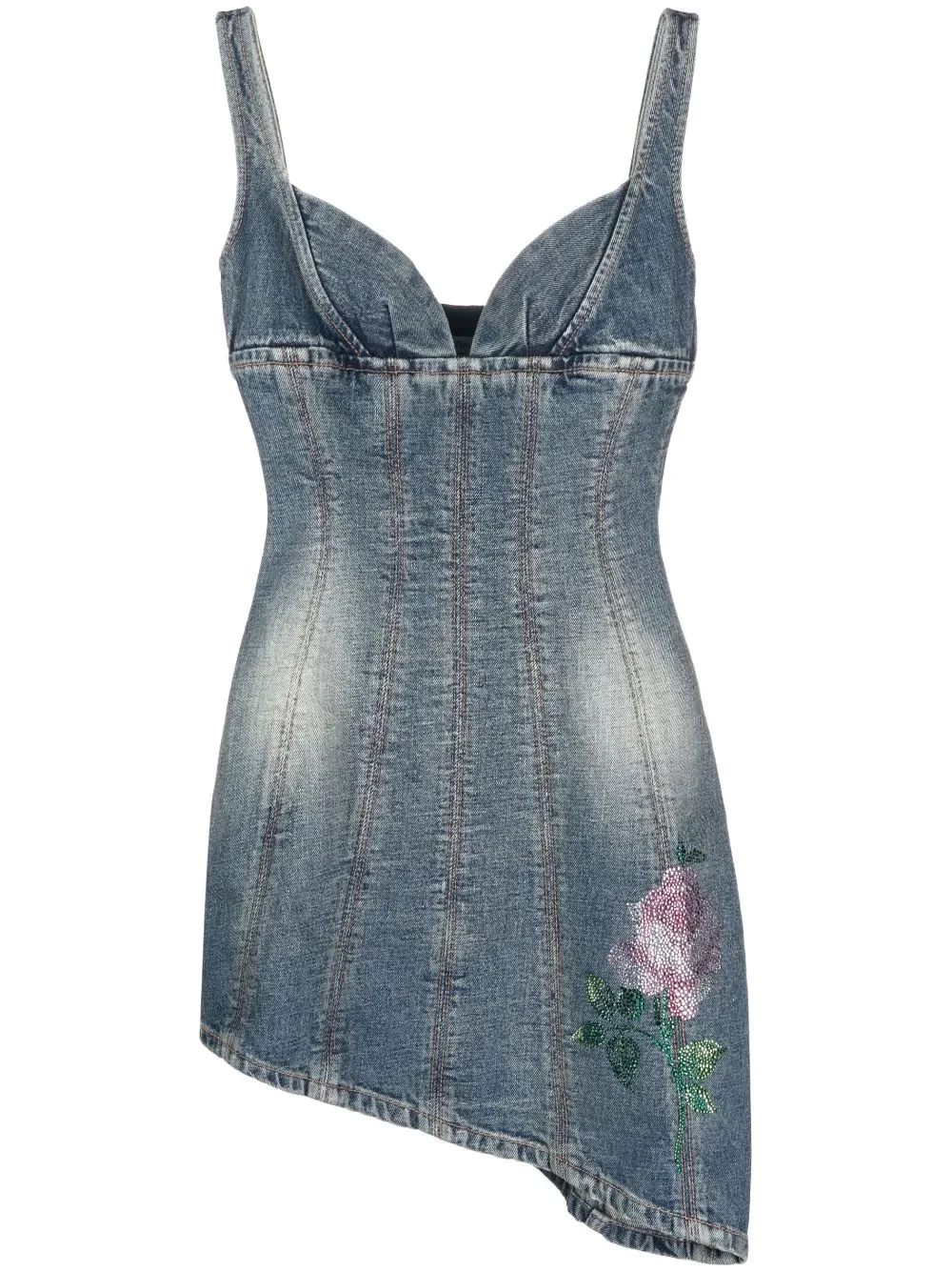 embellished denim minidress