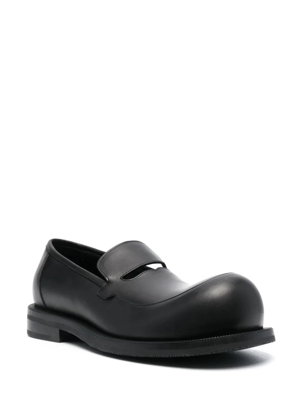 bulb-toe leather loafers