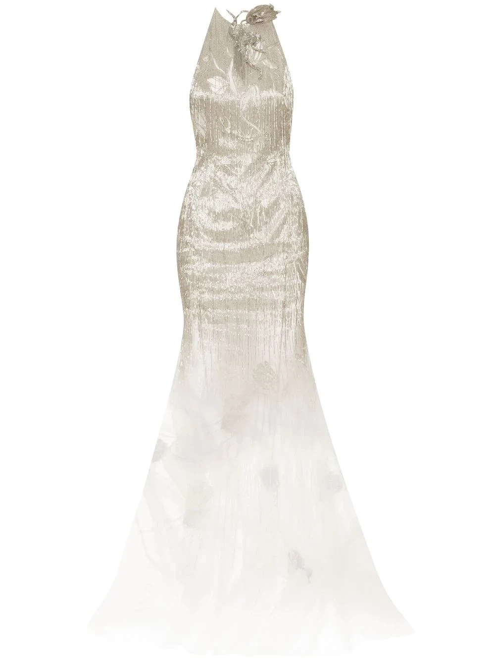 appliqué-detail long dress