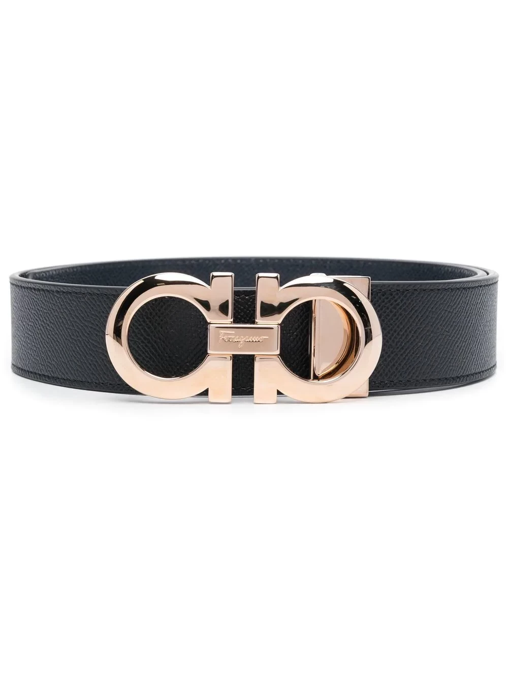 Ferragamo leather logo plaque belt