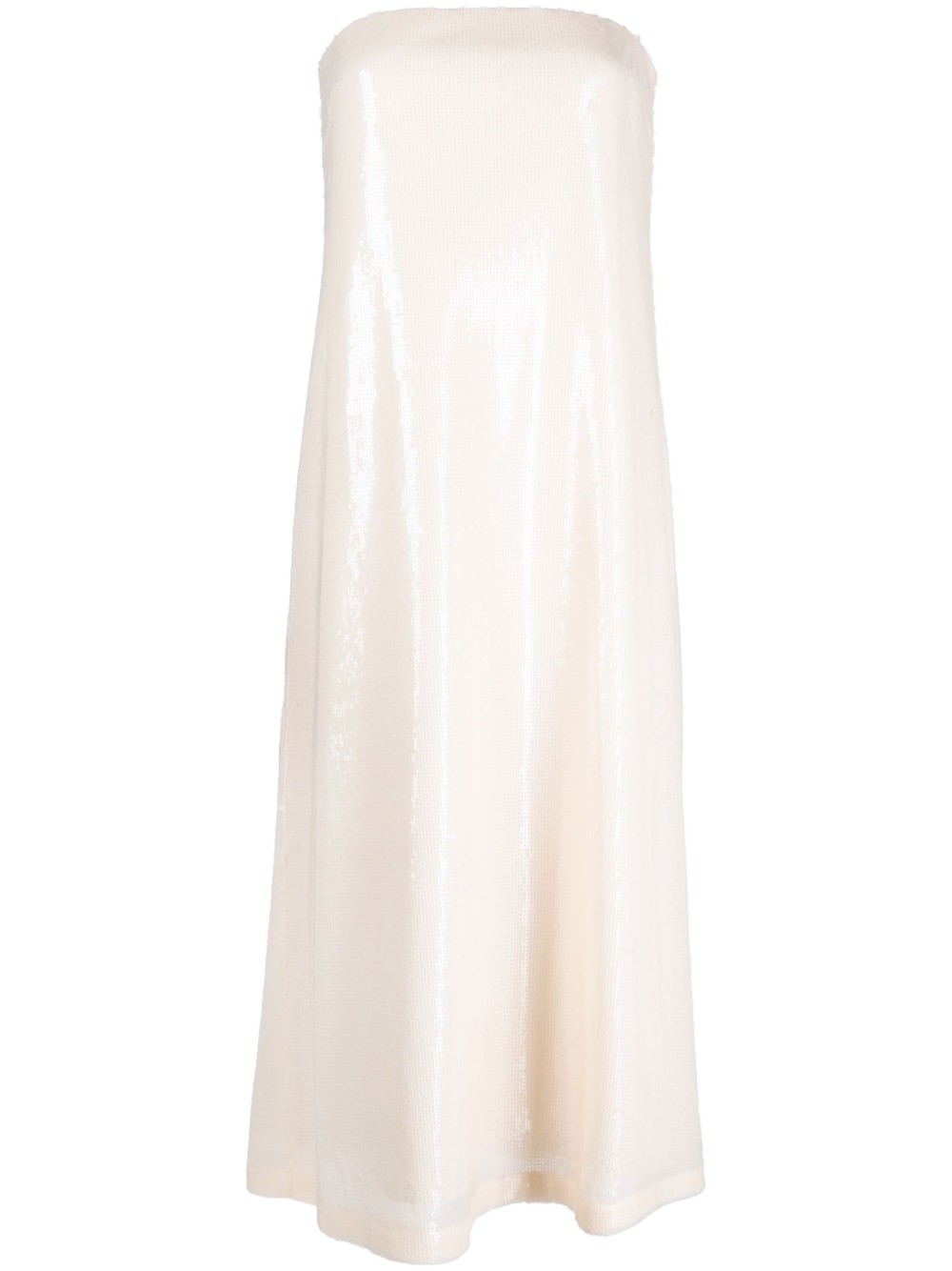 shimmer semi-sheer midi dress