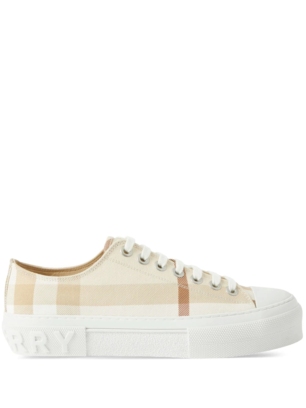 Check-print low-top sneakers