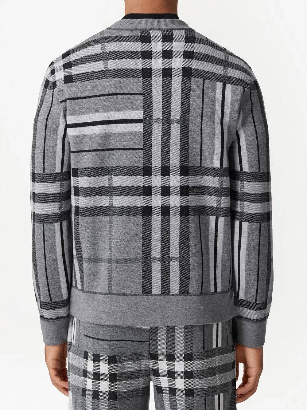 check-pattern wool jumper