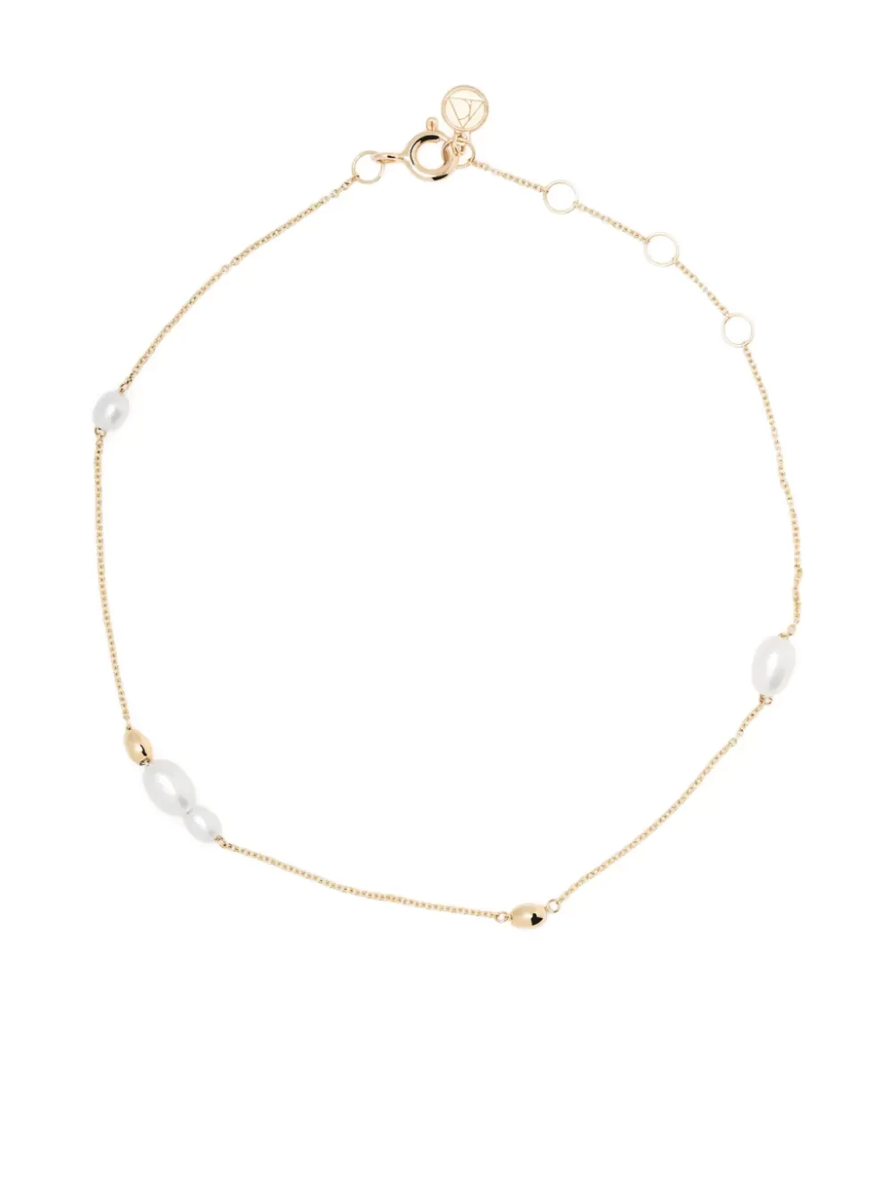 18kt yellow gold pearl anklet