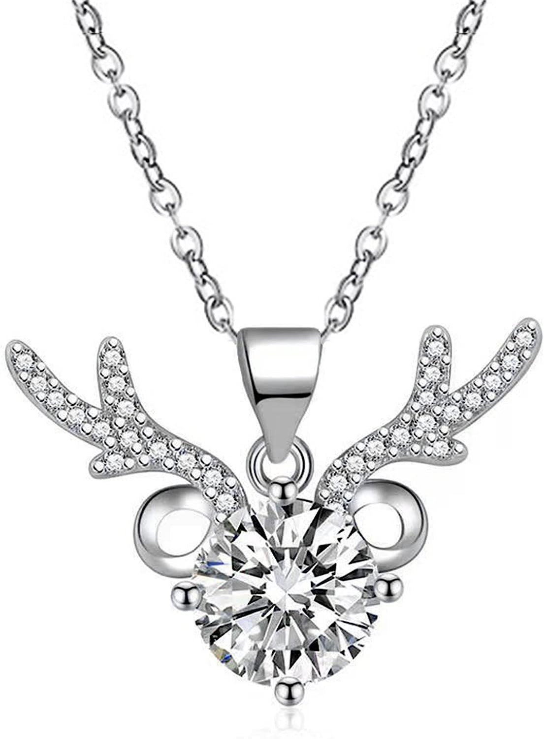 JUNZAI Fashion Women’s Necklace,Handmade Sterling Necklace for Women, Christmas Birthday Valentines Day Jewelry Gift for Women and Girls