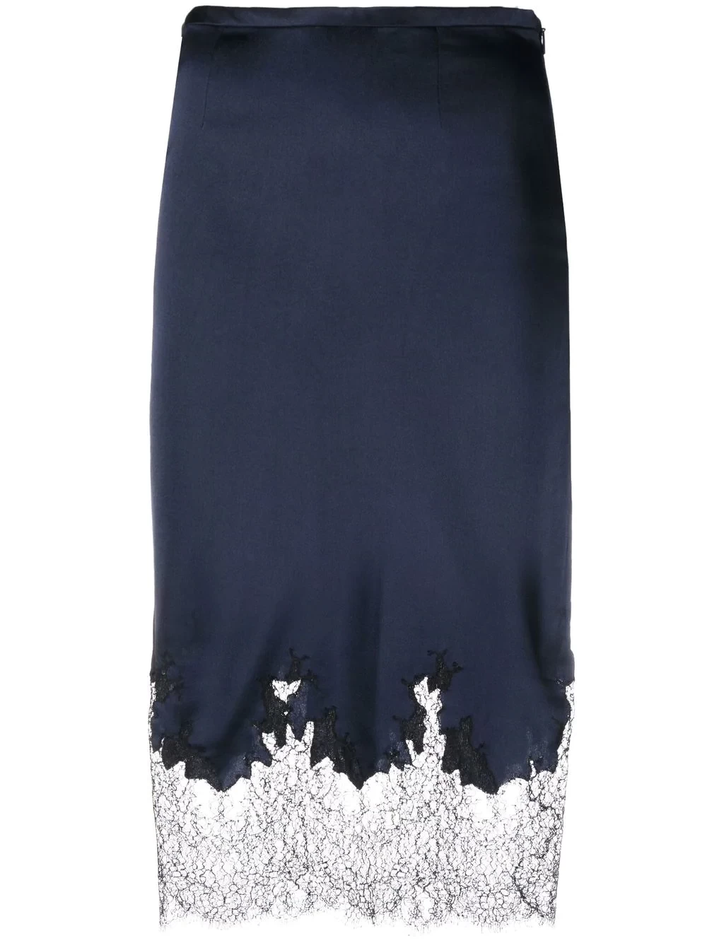 lace-trim knee-length skirt