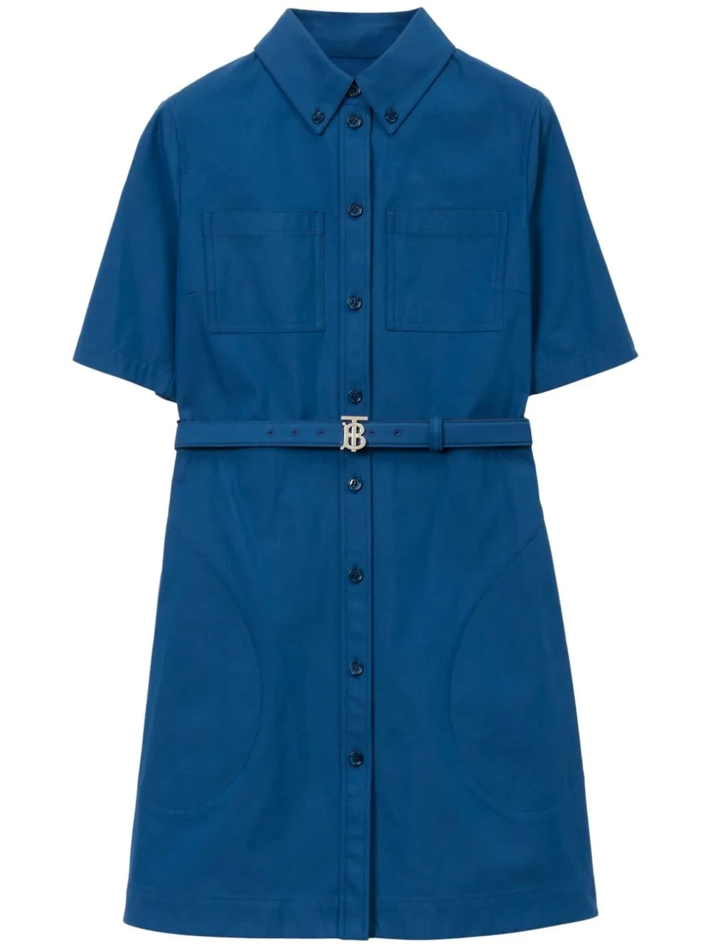 Logo-plaque belted shirtdress