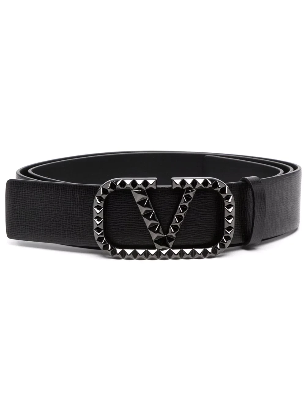 Valentino Garavani studded logo buckle leather belt