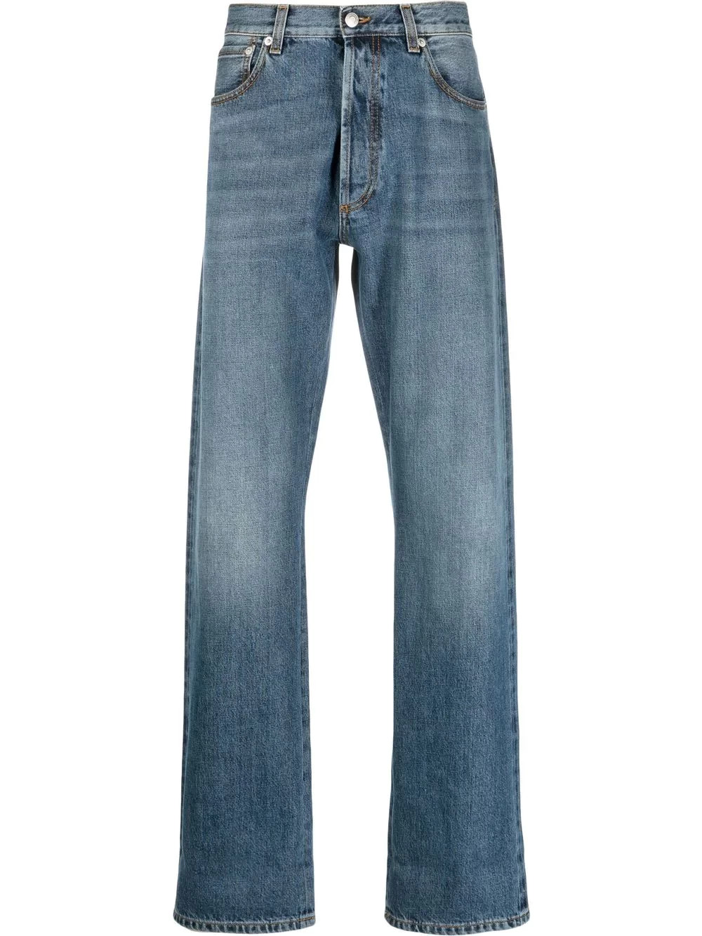 turn-up cuff straight-leg jeans
