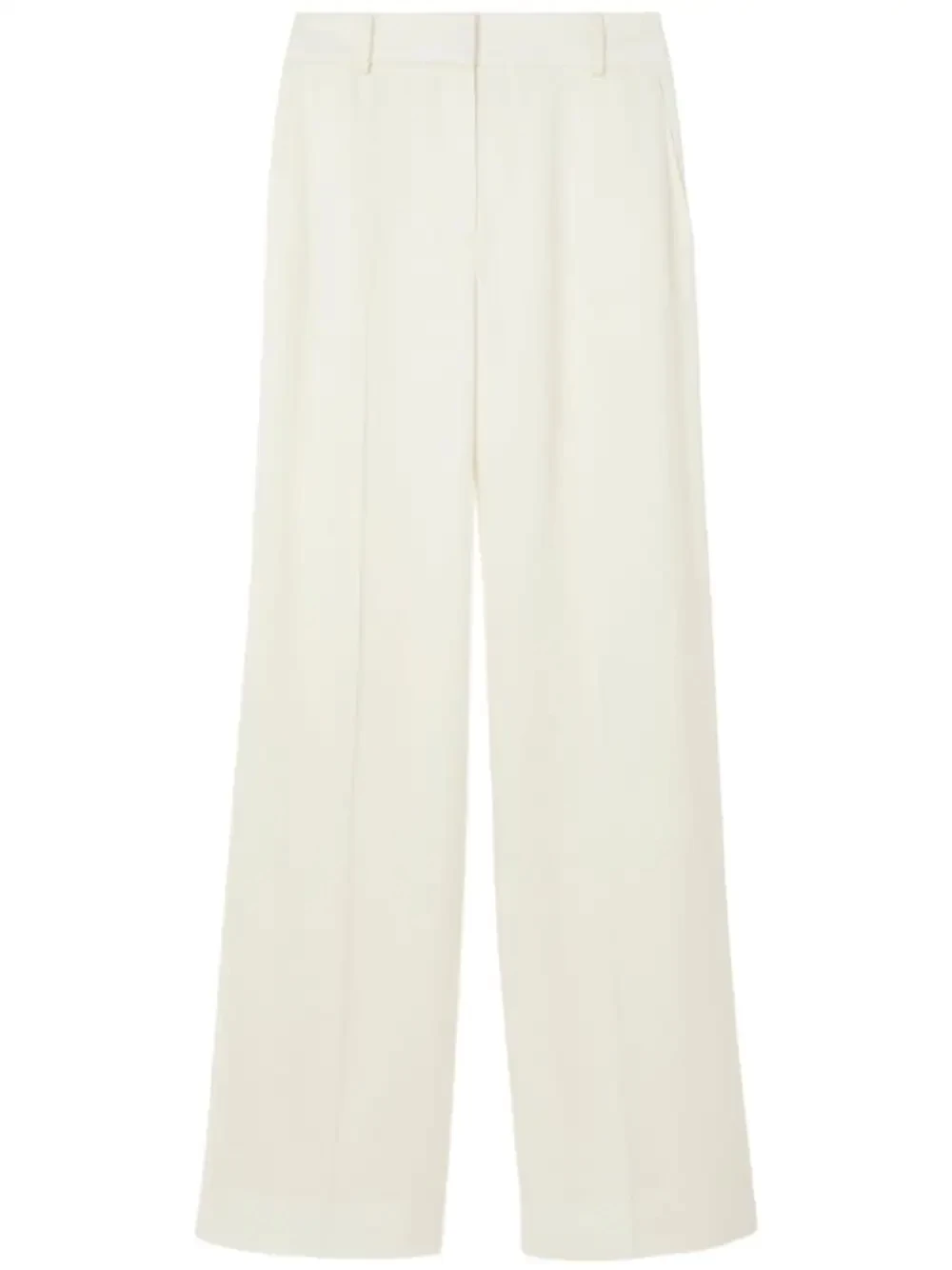 Wide-leg satin-finish trousers