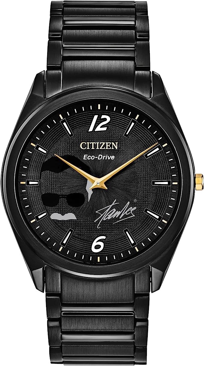 Citizen Eco-Drive Marvel Quartz Men's Watch, Stainless Steel, Stan Lee , Black (Model: AR3077-56W)