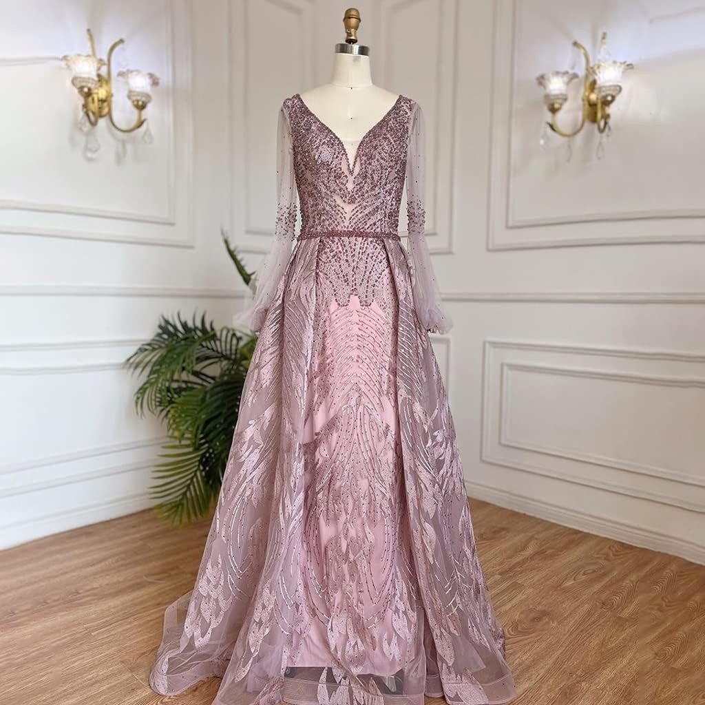 Ladies Party High-Waisted Slim Long Sleeved Maxi Dress Evening Dress Party Dinner Formal Dress Dress