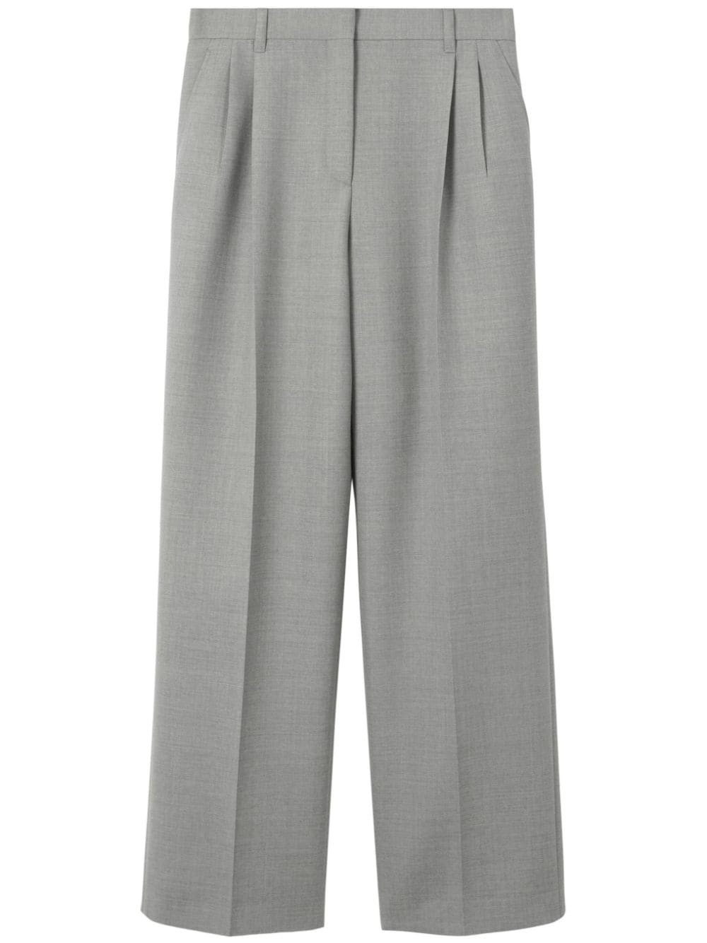 Wide-leg wool trousers
