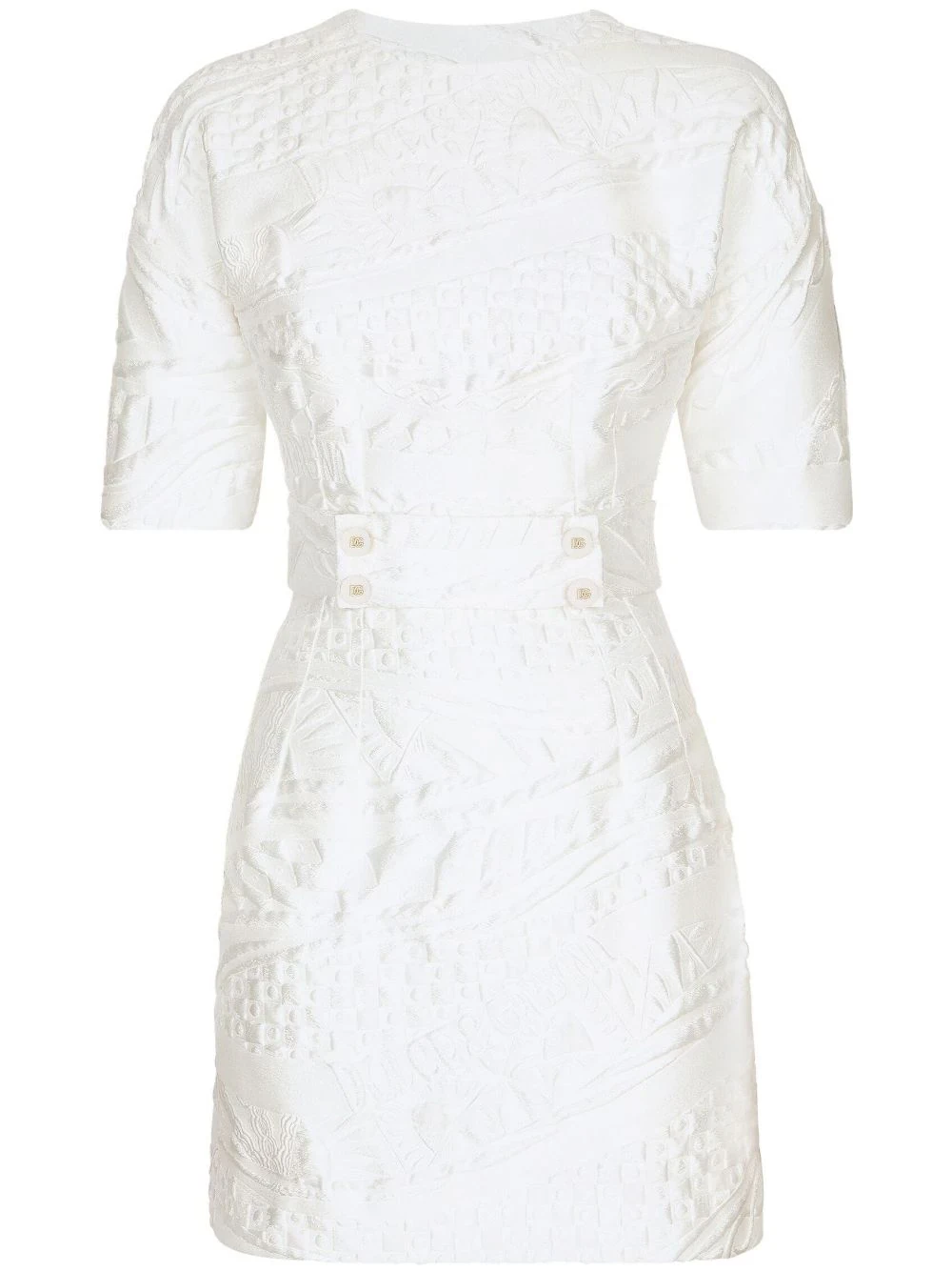 jacquard short-sleeve minidress