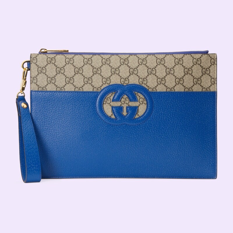 Decorated with openwork interlocking double G storage bag