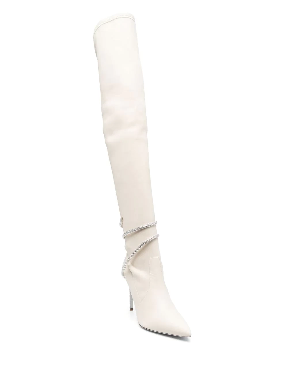 110mm leather thigh-high stiletto boots