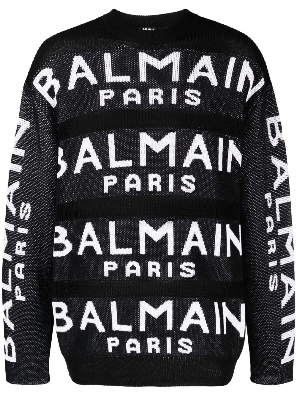 logo-print knitted jumper