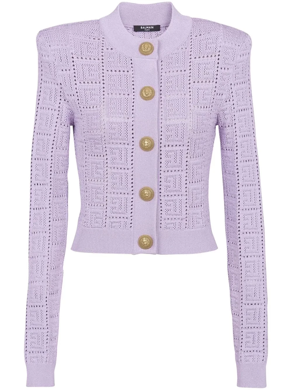 monogram mesh buttoned tweed jacket