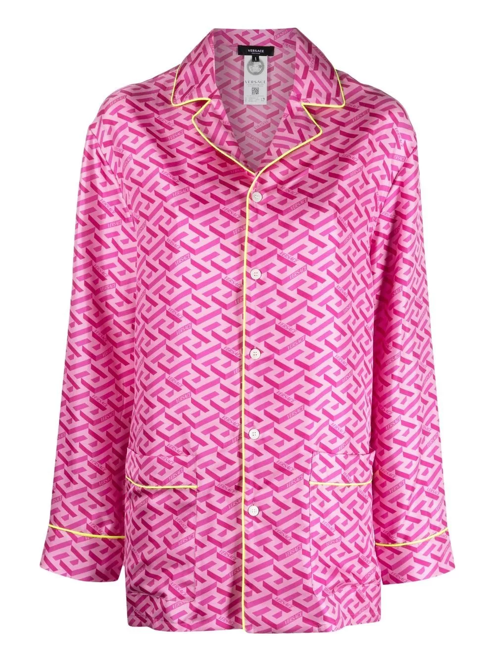 monogram silk pajama top