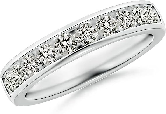 Angara Natural Diamond Stackable Ring for Women, Girls in 14K Solid Platinum | April Birthstone Jewelry Gifts for Her | Wedding | Engagement | Anniversary