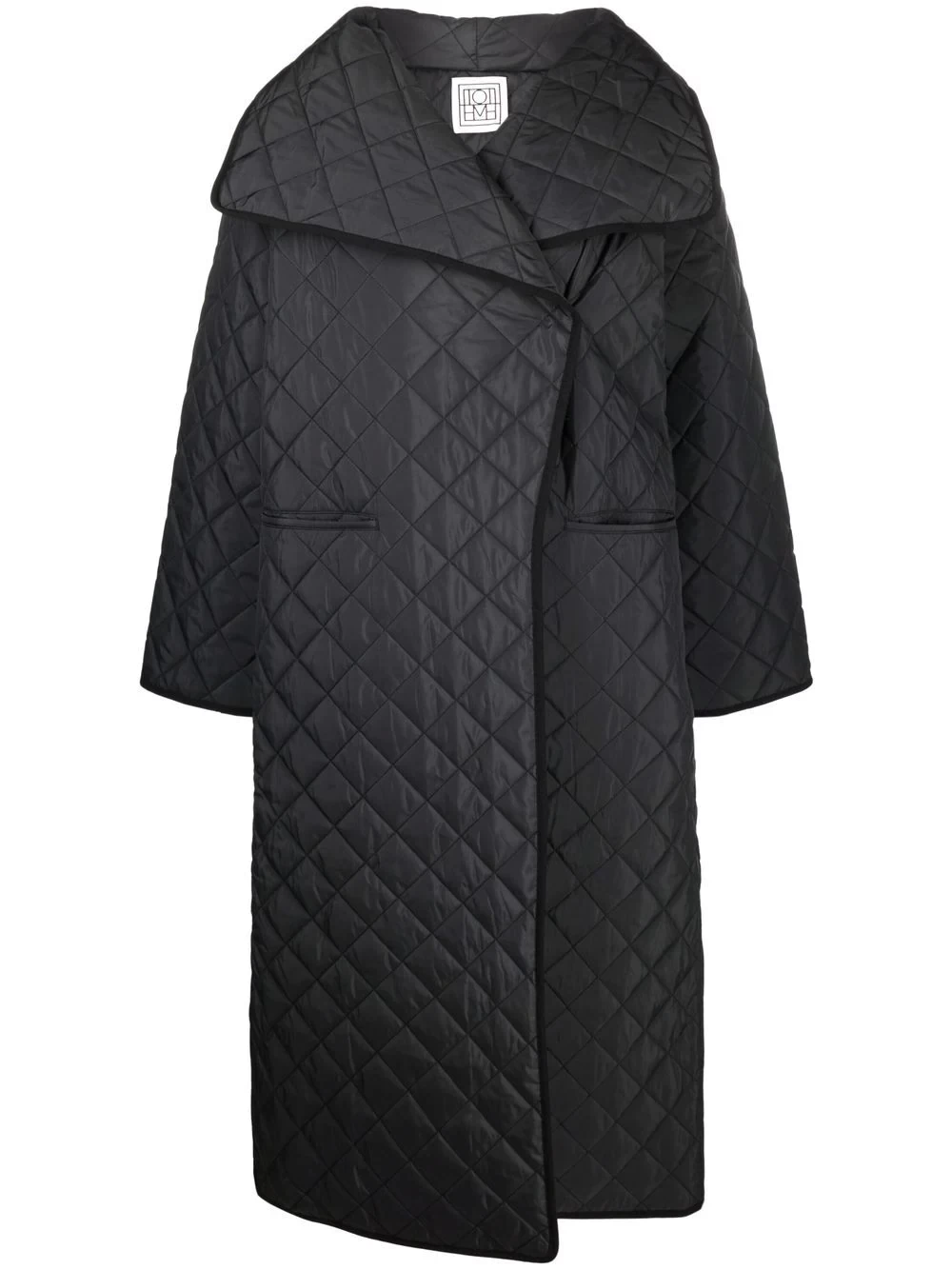 oversize quilted wrap coat