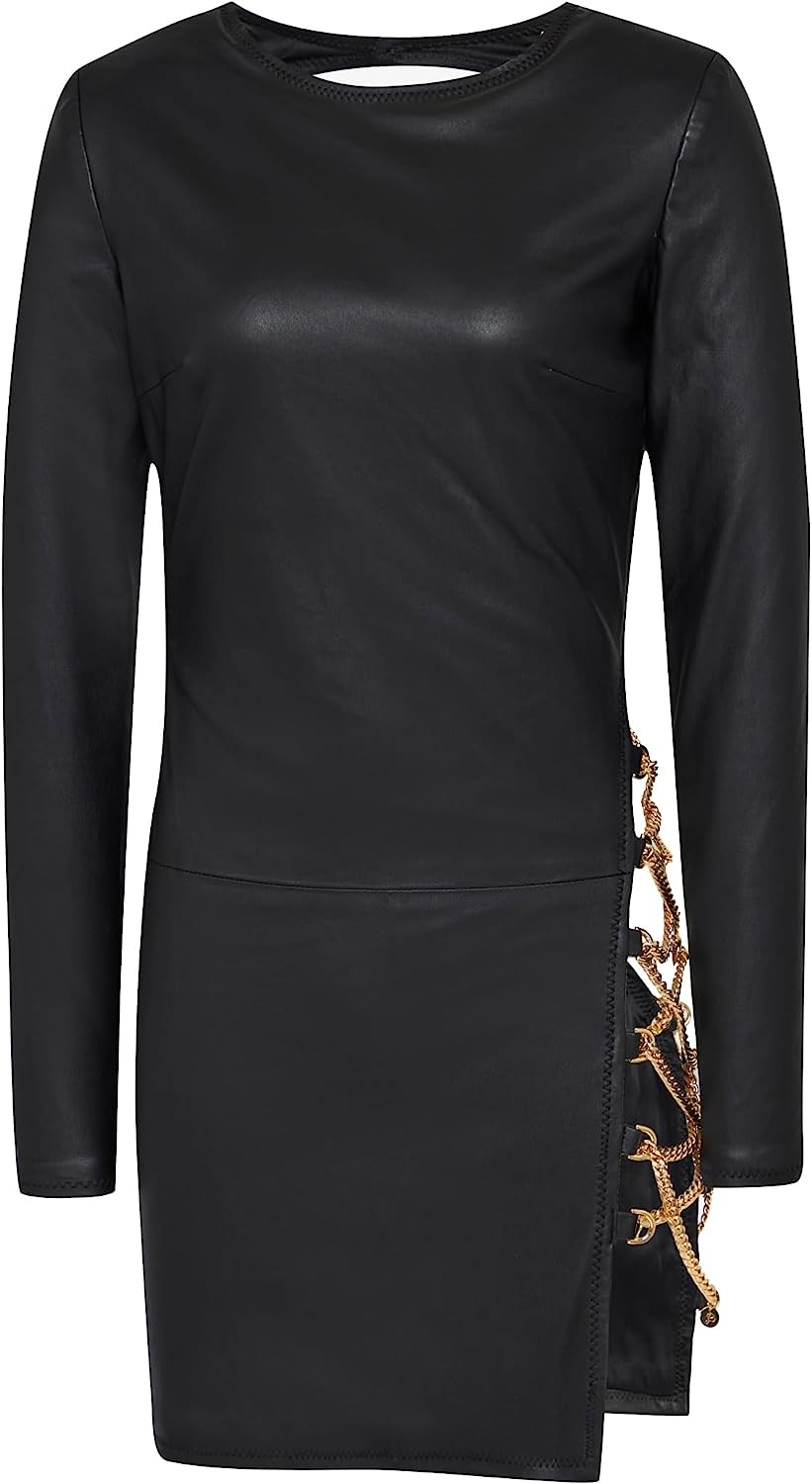 Nirvana Black Leather Mini Dress