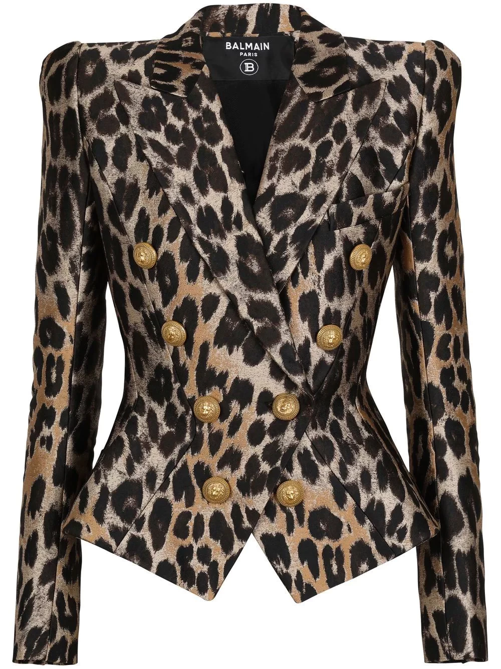 leopard-print double-breasted blazer