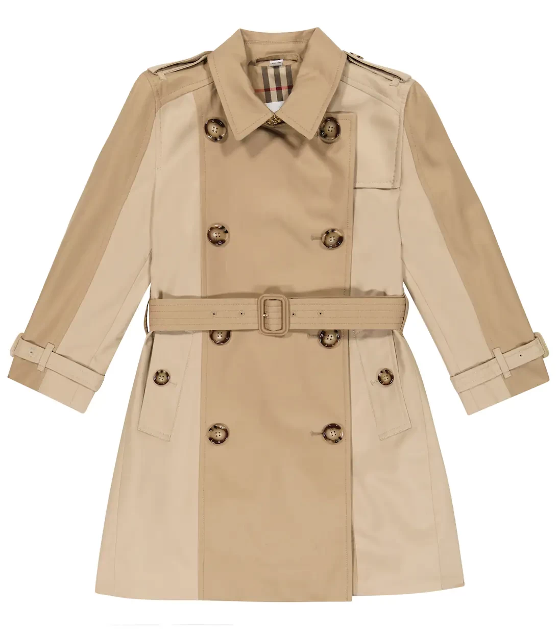 Colorblocked cotton trench coat