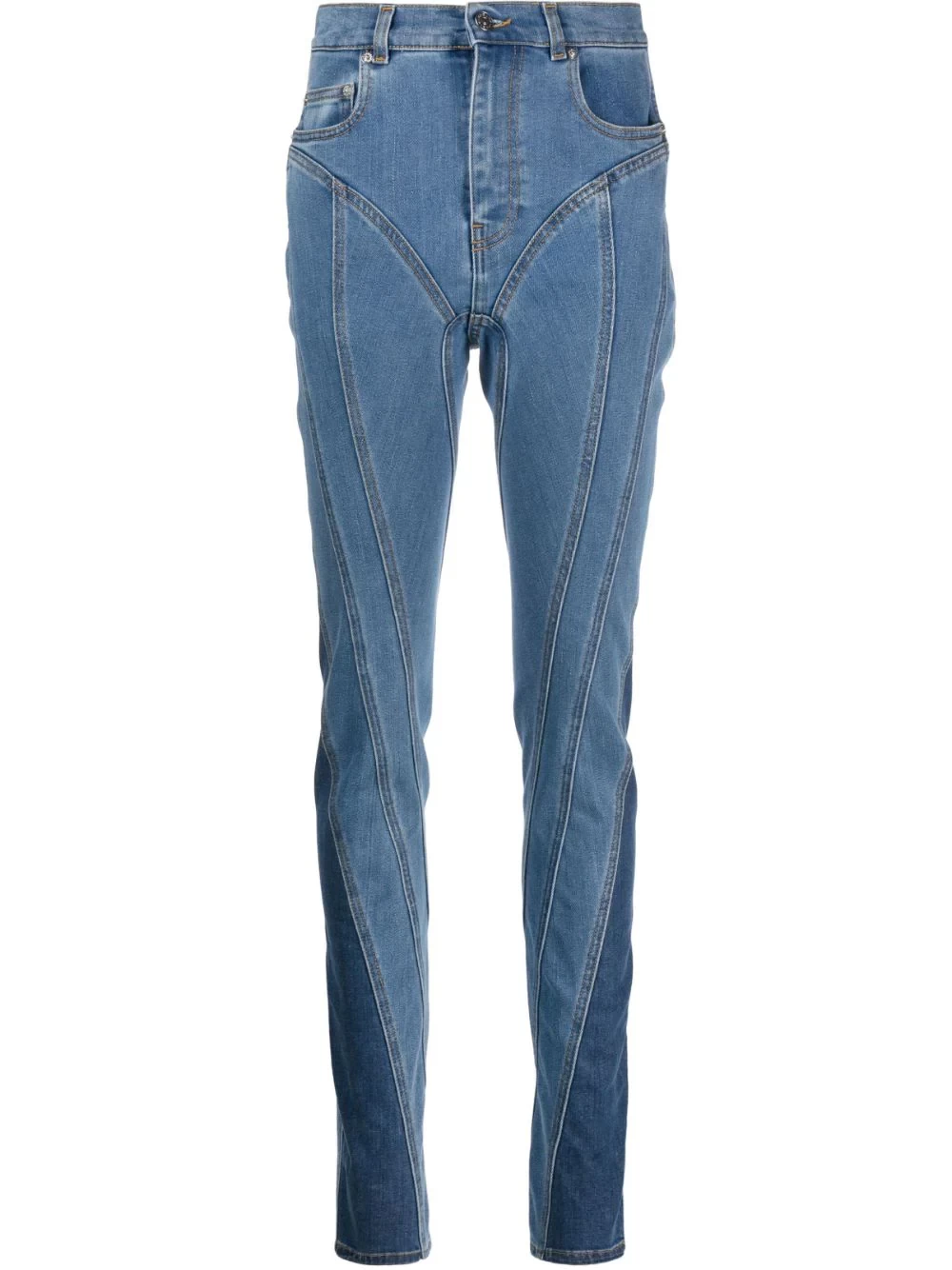 Spiral high-waisted skinny jeans