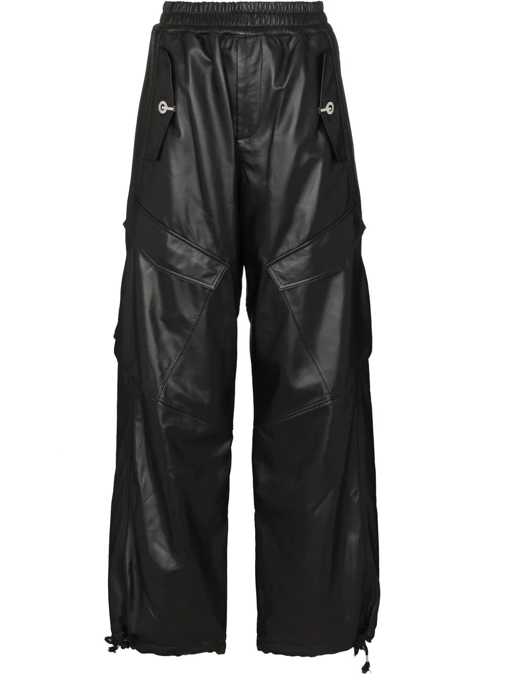 wide leg leather trousers