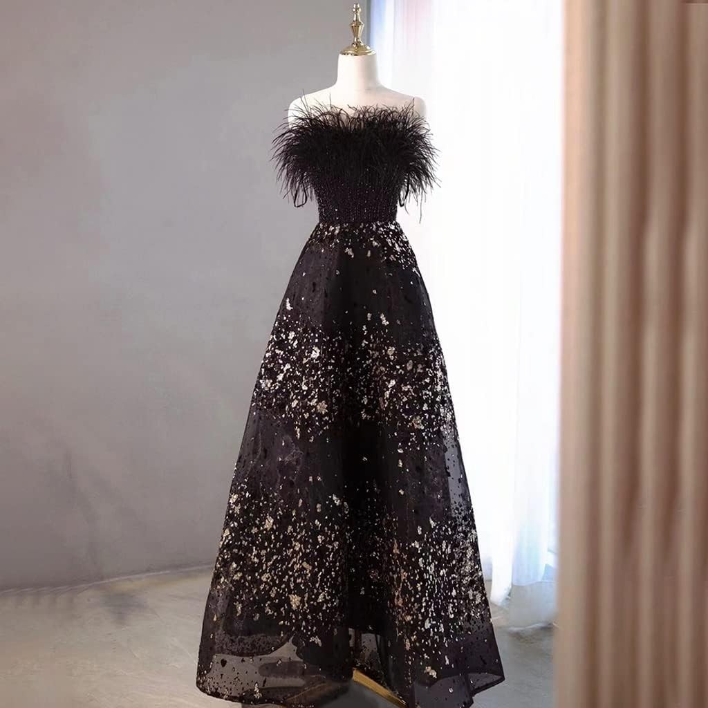 Women's Wedding Party A-line Off-Shoulder Evening Dress Beaded Dinner Formal Dress