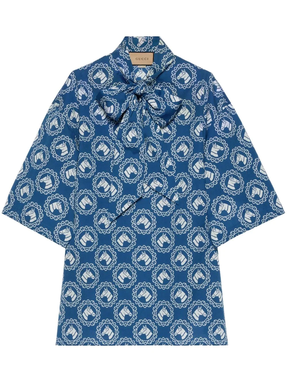 equestrian-print cotton shirt