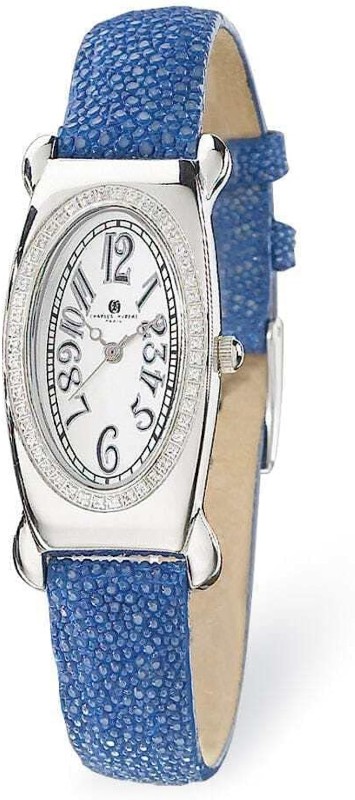 Ladies Charles Hubert Diamond Bezel Sapphire Stainless Steel Watch
