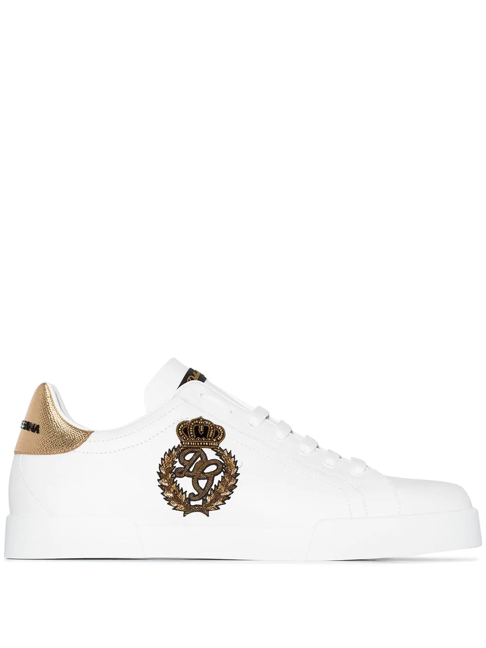 Portofino logo crest leather sneakers