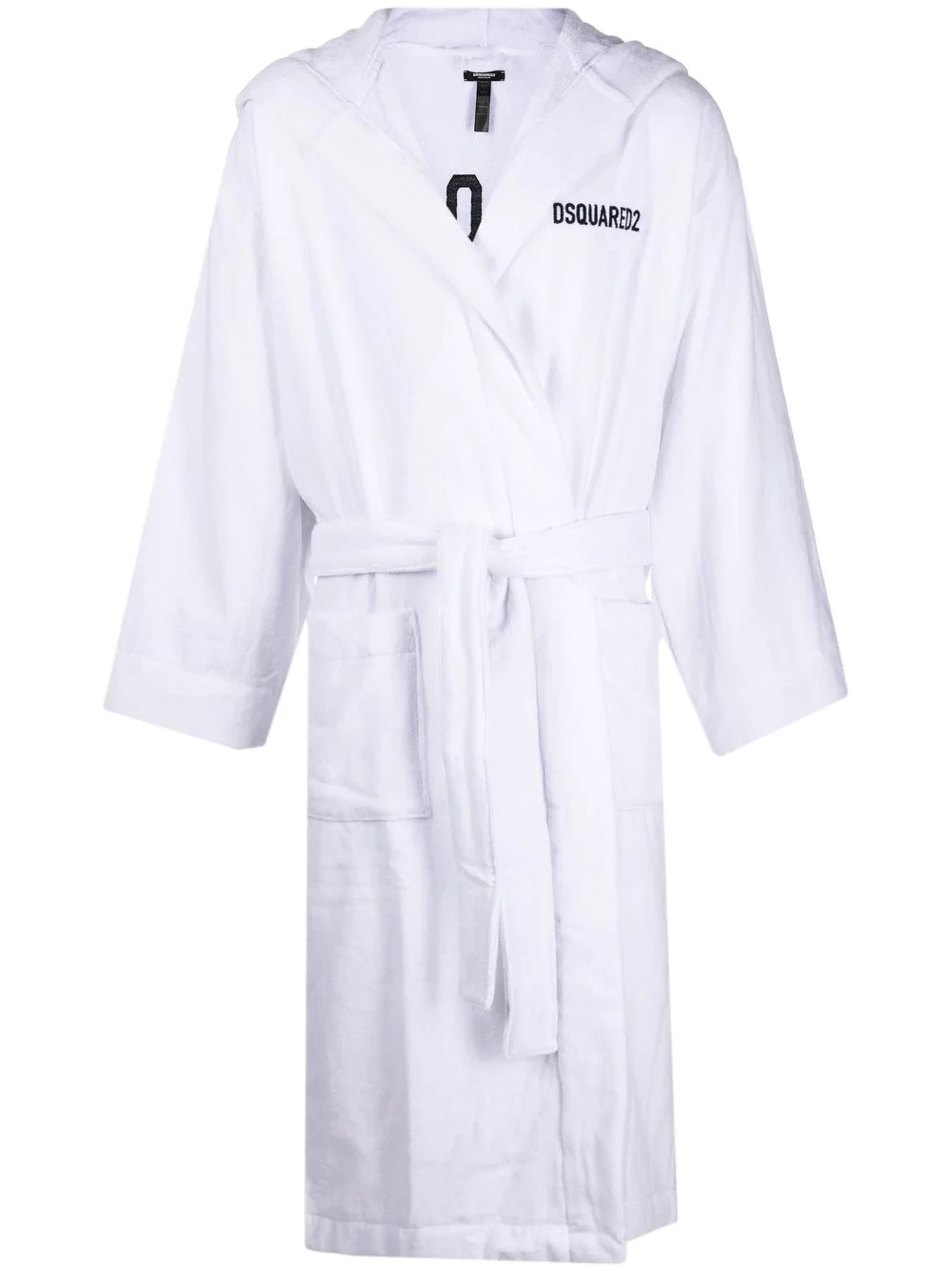 logo embroidered bath robe