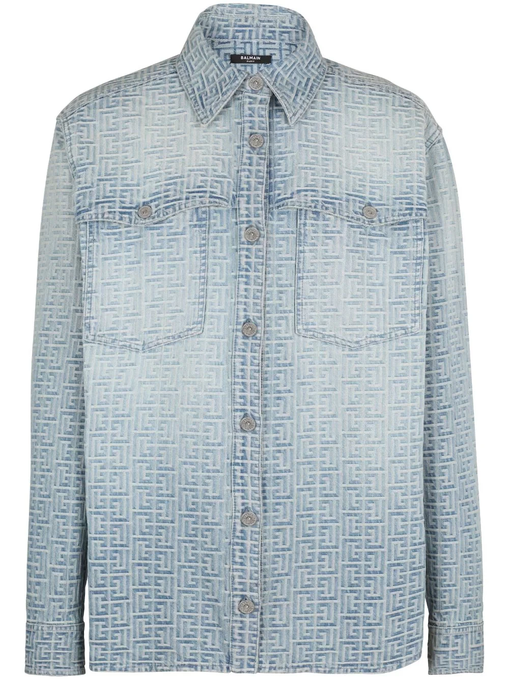 Monogram-jacquard cotton shirt