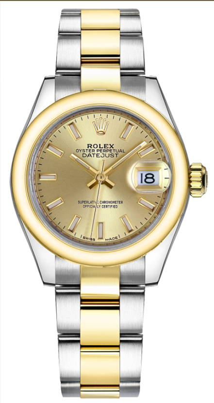 Rolex Lady-Datejust 28 Champagne Dial Watch 279163