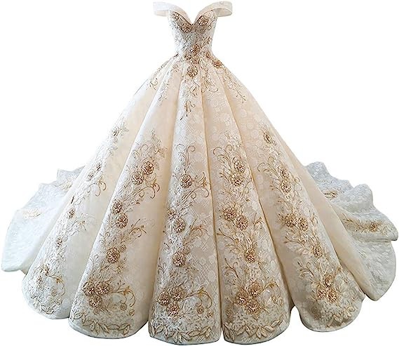 Gorgeous Sweetheart Lace Chapel Train Ball Gown Wedding Dress for Bride