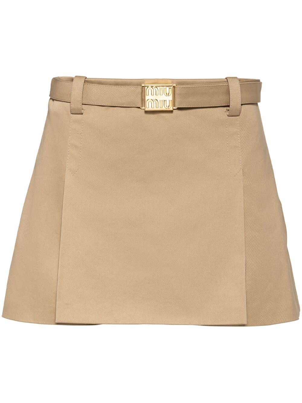 belted chino miniskirt