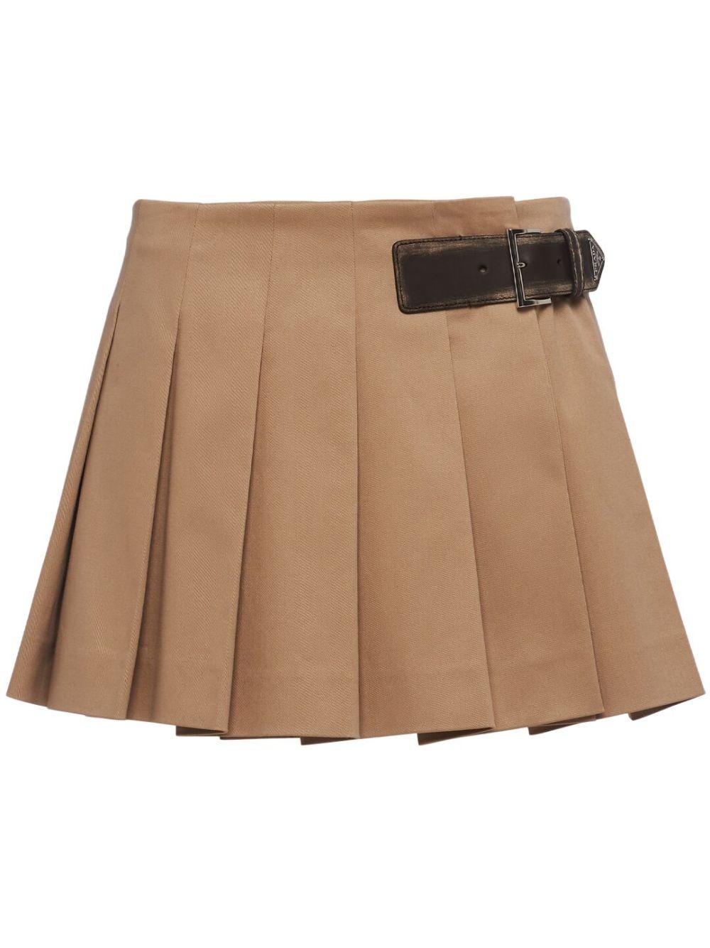 pleated cotton miniskirt